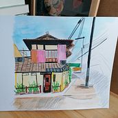 My project for course: Urban Sketching: Create Expressive Cityscapes Ein Projekt aus dem Bereich Zeichnung, Illustration mit Tinte, Malerei, Sketchbook, Skizzenentwurf und Aquarellmalerei von rky___kose - 03.11.2024