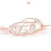 primer boceto de coche . Ilustrasi tradisional, Dan Desain Otomotif proyek oleh Daniel Soria Bonet - 11.03.2024