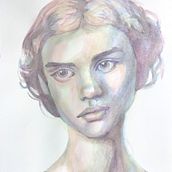 Mi proyecto del curso: Retrato artístico en acuarela. Fine Arts, Portrait Drawing, Painting, and Watercolor Painting project by elchivo - 11.03.2024