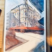 My project for course: Architectural Sketching with Watercolor and Ink. Drawing, Watercolor Painting, Architectural Illustration, Sketchbook, Ink Illustration, and Sketching project by jan8dean - 11.05.2024