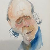 Mi proyecto del curso: Caricatura en acuarela. Traditional illustration, Watercolor Painting, and Portrait Drawing project by guillrmosantos - 11.06.2024