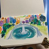 My project for course: Pictorial Sketchbook with Gouache. Sketching, Drawing, Traditional illustration, Architectural Illustration, Sketchbook, and Gouache Painting project by miami_h - 11.06.2024