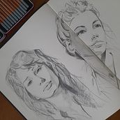 My project for course: Portrait Sketchbooking: Explore the Human Face. Artistic Drawing, Drawing, Portrait Drawing, Sketchbook, and Sketching project by Agnieszka - 11.07.2024