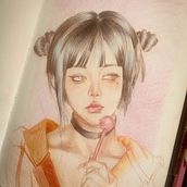 Meu projeto do curso: Desenho de retratos vibrantes com lápis de cor. Colored Pencil Drawing, Drawing, Portrait Drawing, and Sketchbook project by Gustavo Assis - 11.06.2024