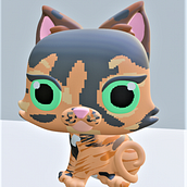 Funko POP - Gato. Design, 3D, 3D Modeling, 3D Design, 3D Character Design, and Sculpture project by Fernanda Flores Contreras - 03.05.2023