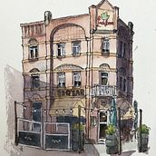 Mein Abschlussprojekt für den Kurs: Architektonische Zeichnung mit Aquarell und Tinte. Drawing, Watercolor Painting, Architectural Illustration, Sketchbook, Ink Illustration, and Sketching project by Stephan Ringling - 11.09.2024