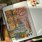 My project for course: Gouache Techniques for Illustration. Un progetto di Creatività, Disegno, Pittura gouache, Illustrazione tradizionale, Sketchbook, Bozzetti e Pittura ad acquerello di Lucie Barthélémy - 09.11.2024