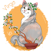 Serie de Gatos Astrológicos. Graphic Design, and Digital Illustration project by María Gabriela Nogales Aguilera - 02.24.2021