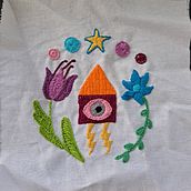 Mon projet du cours : Broderie contemporaine en points traditionnels mexicains. Artesanato, Bordado, Tecido, e Design têxtil projeto de Pricile Richart - 03.03.2024