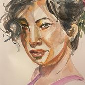 Mein Abschlussprojekt für den Kurs: Stilisierte Porträts in Aquarell. Traditional illustration, Painting, Portrait Drawing, and Watercolor Painting project by 6wskj4t56f - 11.11.2024