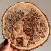 Pet Portrait - Frankie. Woodworking, Portrait Drawing, Fine Arts, Drawing, and Realistic Drawing project by Hannah Veiga - 11.01.2024