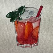 Cocktail . Watercolor Painting project by Maxime Ryckaert - 11.12.2024