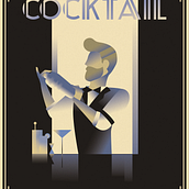 COCKTAIL_Lift your spirits - Art Deco Style. Un progetto di Belle arti, Design di poster , Illustrazione tradizionale e Illustrazione digitale di Oriol Admetlla Marimon - 13.11.2024