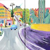 Sketchbook de peintures à la gouache. Sketching, Drawing, Traditional illustration, Architectural Illustration, Sketchbook, and Gouache Painting project by Canelle - 11.13.2024