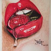 Labios realistas con técnica mixta. . % Deswer (DWR) tarafından hazırlanan Geleneksel illüstrasyon, Çizim, Gerçekçi Çizim, Ve Renkli Kalem Çizimi projesi - 11.10.2020