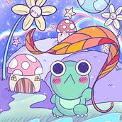 Kawaii Dream Frog. Character Design, Digital Illustration, and Children's Illustration project by krystyna_kapner - 11.13.2024