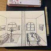 My project for course: Artistic Perspective: Interior Spaces from Your Point of View . Un proyecto de Arquitectura, Dibujo, Ilustración tradicional e Ilustración arquitectónica de Zeynep Kaya - 13.11.2024