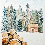 winter cabin. Pintura projeto de kennedyilewis - 14.11.2024