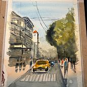 Mi proyecto del curso: Paisajes urbanos en acuarela . Pictură în acuarelă, Arte plastice & Ilustrație arhitecturală de gabalar - 11.14.2024