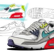 BHN - AirMax 90's. Design, Product Design, and Fashion Design project by Jaime Bahón Munilla - 11.14.2024
