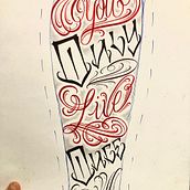 Il mio progetto del corso: Tatuaggio lettering . % ambraferrini2004 tarafından hazırlanan Kaligrafi, Harfler, Ve Dövme Tasarımı projesi - 11.17.2024