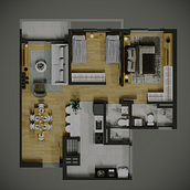 Humanized architectural plan. Architecture, and 3D Modeling project by Alexandre Seabra - 11.18.2024