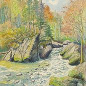 My project for course: Painting Realistic Watercolor Landscapes. Un progetto di Illustrazione naturalistica, Pittura, Bozzetti, Pittura ad acquerello e Belle arti di jutta_loeffler - 18.11.2024
