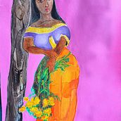 Mi proyecto del curso: Ilustración de una pin-up con técnicas tradicionales. Painting, Fine Arts, Traditional illustration, Drawing, and Pencil Drawing project by Eliel Salinas Alcántara - 11.19.2024