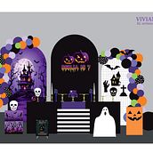 Diseño de instalaciones artísticas inmersivas para eventos: HALLOWEEN 2024. Spatial Design, Events, Creative Consulting, Design Management, Textile Printing, Textile Design, Creating with Kids, Retail Design, Digital Design, Interior Decoration, Decoration, Vector Illustration, Furniture Design, Making, Art Direction, Architecture, and Design project by vivianaguridi - 10.28.2024