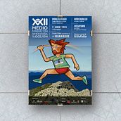 Diseño e Ilustración Cartel XXII Medio Maratón de Montaña del Ocejón 2024. Un progetto di Design, Design di poster , Pubblicità e Illustrazione vettoriale di José Luis Segovia García - 20.11.2024
