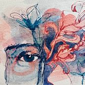 Mein Abschlussprojekt für den Kurs: Experimentelle Porträts mit Tinte, Tee und Alkohol Ein Projekt aus dem Bereich Zeichnung, Bildende Künste, Illustration mit Tinte und Malerei von Sylvie Brucker - 20.11.2024