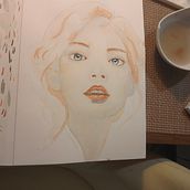 Mon projet du cours : Portrait à l'aquarelle d'après une photo. Un proyecto de Dibujo de Retrato, Ilustración tradicional y Pintura a la acuarela de Celine Wascheul - 21.11.2024