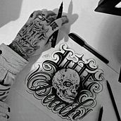Meu projeto do curso: Lettering para tatuagem. Calligraph, Lettering, and Tattoo Design project by Thales H Rodrigues - 11.21.2024