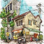 Ilario Bertoni "I colori della città". Architectural Illustration, Drawing, Ink Illustration, Sketchbook, and Sketching project by ilariobertoni - 11.23.2024