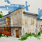 Mein Abschlussprojekt für den Kurs: Expressive Architekturskizzen mit Markern. Architectural Illustration, Drawing, Ink Illustration, Sketchbook, and Sketching project by Kevin Oktabec - 11.24.2024