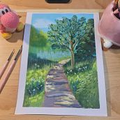 My project for course: Landscape Painting with Gouache for Beginners. Gouache Painting, Painting, Fine Arts, and Naturalistic Illustration project by Cas - 11.24.2024