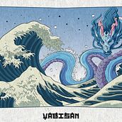 Kanagawa wave mystery Dragon . % Yabisan Art tarafından hazırlanan Vektör İllüstras, onu, Dijital İllüstras, on, Mürekkep İllüstras, onu, Dijital Çizim, Ve Sanatsal Çizim projesi - 11.03.2023