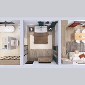 One bedroom appartment. Un proyecto de Diseño de interiores y Diseño de espacios de Rova Rabeharivelo - 25.11.2024