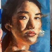 Mein Abschlussprojekt für den Kurs: Moderne Porträtmalerei mit Ölfarben. Un proyecto de Bellas Artes, Ilustración tradicional, Pintura al óleo y Pintura de Polina - 09.11.2024