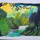 My project for course: Fantasy Landscapes with Watercolor & Gouache. Un progetto di Belle arti, Pittura gouache, Illustrazione naturalistica, Pittura e Pittura ad acquerello di gregorylashmar - 26.11.2024