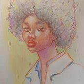 My project for course: Vibrant Portrait Drawing with Colored Pencils. Colored Pencil Drawing, Drawing, Portrait Drawing, and Sketchbook project by Gabriela Rădac - 11.27.2024