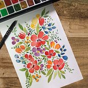 Meu projeto do curso: Padrões florais vibrantes com aquarela. Un projet de Illustration traditionnelle, Illustration botanique, Création de motifs , et Aquarelle de Margarethe Gair - 27.11.2024