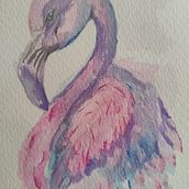 FLAMINGO. Un progetto di Illustrazione tradizionale, Pittura ad acquerello, Belle arti e Illustrazione naturalistica di Andy Riv - 02.12.2024
