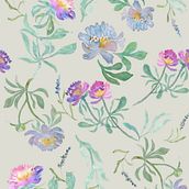 textile design in watercolour. Arts, Crafts, Graphic Design, Painting, Watercolor Painting, Fiber Arts, and Digital Drawing project by Cher Cowan - 12.03.2024