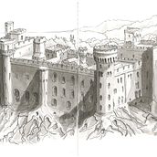 Le château enraciné. Drawing project by Domi B - 12.06.2024