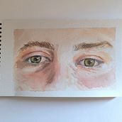 Mi proyecto del curso: Dibujos con acuarela: cómo pintar ojos expresivos. Fine Arts, Painting, Portrait Drawing, and Watercolor Painting project by Virginia Rojas Núñez-Arenas - 12.06.2024