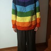 Saco arcoíris para 🐱 Ein Projekt aus dem Bereich Erweiterungsentwicklung, DIY, Modedesign, Weben und Stricken von claragiraldomejia - 08.12.2024