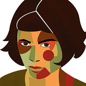 Project for “Geometric portraits with Procreate” — Amelie. Un proyecto de Ilustración digital e Ilustración tradicional de chrys_p_2 - 08.12.2024