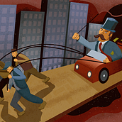 "Let them work for you... so you can enjoy your toys.". Editorial Illustration, Traditional illustration, Digital Illustration, and Vector Illustration project by dniekamp - 12.10.2024