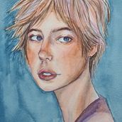 Mi proyecto del curso: Retrato artístico en acuarela. Fine Arts, Portrait Drawing, Painting, and Watercolor Painting project by Camila Rubilar - 12.07.2024